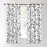 Floral Leaf Watercolor Dots Pattern Blackout Curtain - 1 Panel