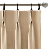 Leaf Pattern Printed Linen Semi-sheer Curtain - 1 Panel