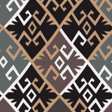 Geometric Totem Pattern Printed Retro Style Medallion Blackout Curtain Panel