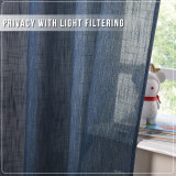 Starry Faux Linen Semi-Sheer Curtain (1 Panel)