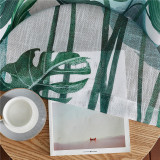 Palm Leaves Printed Pattern Linen Textured Sheer Curtain (One Panel)