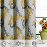 Floral Print Retro Style Medallion Pattern Blackout Curtain - 1 Panel