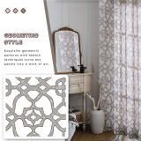 Geometry Printed Pattern Linen Textured Semi-sheer Curtain - 1 Panel