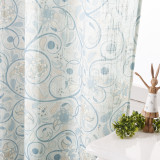 Botanic Floral Printed Pattern Linen Textured Semi-Sheer Curtain (1 Panel)