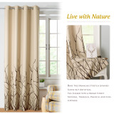 Tree Branch Stretching Pattern Printed Blackout Curtain