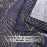 Leaf Pattern Linen Texture Semi-sheer Curtain (1 Panel)