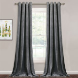 Grey|Solid Blackout Velvet Curtain Drapery (1 Panel)