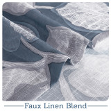 Flower Pattern Linen Textured Semi-Sheer Curtain - 1 Panel
