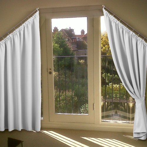 Thermal Insulated Slanted Blackout Curtain Drape for Triangle Window, Villa (1 Panel)