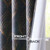 Leaf Weave Printed Pattern Room Darkening Blackout Curtain (1 Panel)