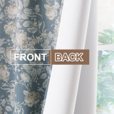 Luxury Floral Print Blackout Curtain(1 Panel)