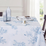 RYBhome Custom Tablecloth with Blue Flower for Rectangle Table