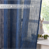 Starry Faux Linen Semi-Sheer Curtain (1 Panel)