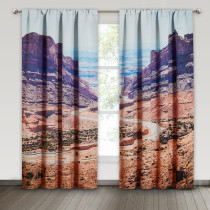 Desert Highway Printed Blackout Curtains - Set of 2 Panels
