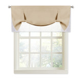 Two-Tone Rod Pocket Window Curtain Valance with Pick-Up Accents