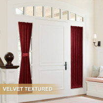 HILLEBO Velvet Door Curtain for French Door (1 Panel)