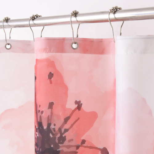 Pink Flower Shower Curtain,1PC