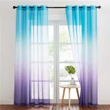 Rainbow Pattern Printed Sheer Curtain - 1 Panel