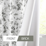 Floral Leaf Watercolor Dots Pattern Blackout Curtain - 1 Panel