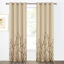 Tree Branch Stretching Pattern Printed Blackout Curtain