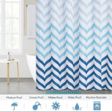 Blue Striped Pattern Shower Curtain