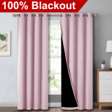 2 Layers 100% BlackoutThick Thermal Insulated Curtain (1 Panel)