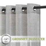 Solid Linen Textured Semi-Sheer Curtain (One Panel)