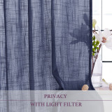 Faux Linen Textured Sheer Tier Curtain (1 Panel)