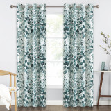 Natural Foliage Ink Painting Blackout Curtain - 1 Panel