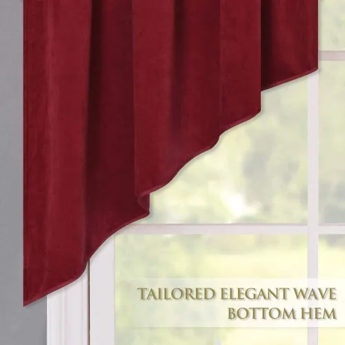 Scalloped Blackout Velvet Curtains Valance