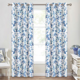 Floral Leaf Watercolor Dots Pattern Blackout Curtain - 1 Panel