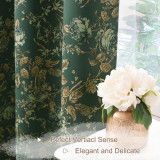 Luxury Floral Print Blackout Curtain(1 Panel)
