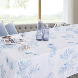 RYBhome Custom Tablecloth with Blue Flower for Rectangle Table