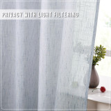 Starry Faux Linen Semi-Sheer Curtain (1 Panel)