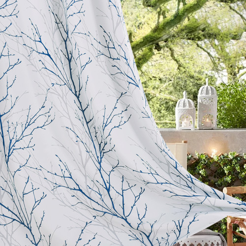 Branches Waterproof Outdoor Curtain for Patio, Front Porch - 1 Panel