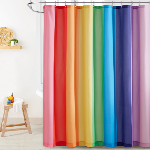 Vertical Rainbow Shower Curtain