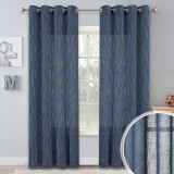 Starry Faux Linen Semi-Sheer Curtain (1 Panel)