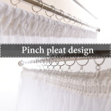 White 2 Layers Sheer Curtain with Top Pencil Pleat Design