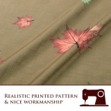 Maple Leaf Textured Semi Sheer Curtain in Atrovirens(1 Panel)