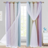 Rainbow Star Cut Out Blackout Curtain,Sold as 1 Panel