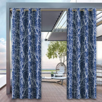 Multicolor Branches Waterproof Custom Outdoor Curtain for Patio&Front Porch - 1 Panel