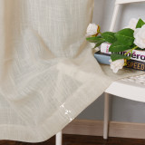 Faux Linen Textured Sheer Tier Curtain (1 Panel)