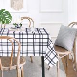 Plaid Waterproof Taupe Buffalo Checked Rectangle Tablecloth