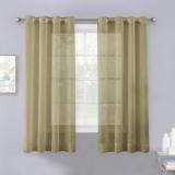 White Crinkled Voile Textured Sheer Curtain (1 Panel)