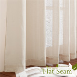 Solid Linen Textured Semi-Sheer Curtain (One Panel)