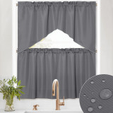 Waterproof&Scratch Resistant Window Valances and Tier Curtains - Set of 4 Panels