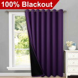 Extra Wide Solid 100% Blackout Thick Thermal Insulated Curtain (1 Panel)