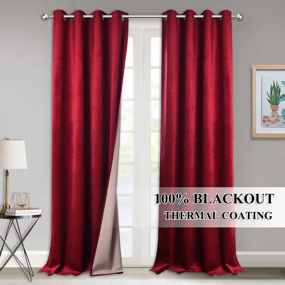 Layers Soundproof Blackout Velvet Curtain