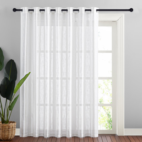 Extra Wide Linen Sheer Light Filtering Curtain for Sliding Door - 1 Panel