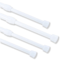 White Spring Tension Rods - Pack of 4